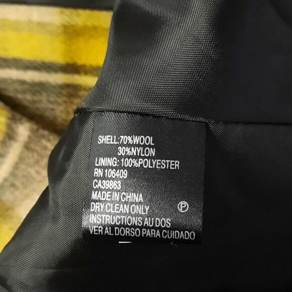 Tahari Plaid Wool Blend Cape Coat Brown Womens 12 Classic Fall Academia Jacket - Picture 9 of 9